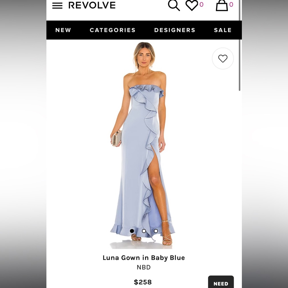 Revolve Luna Gown in baby blue size XS